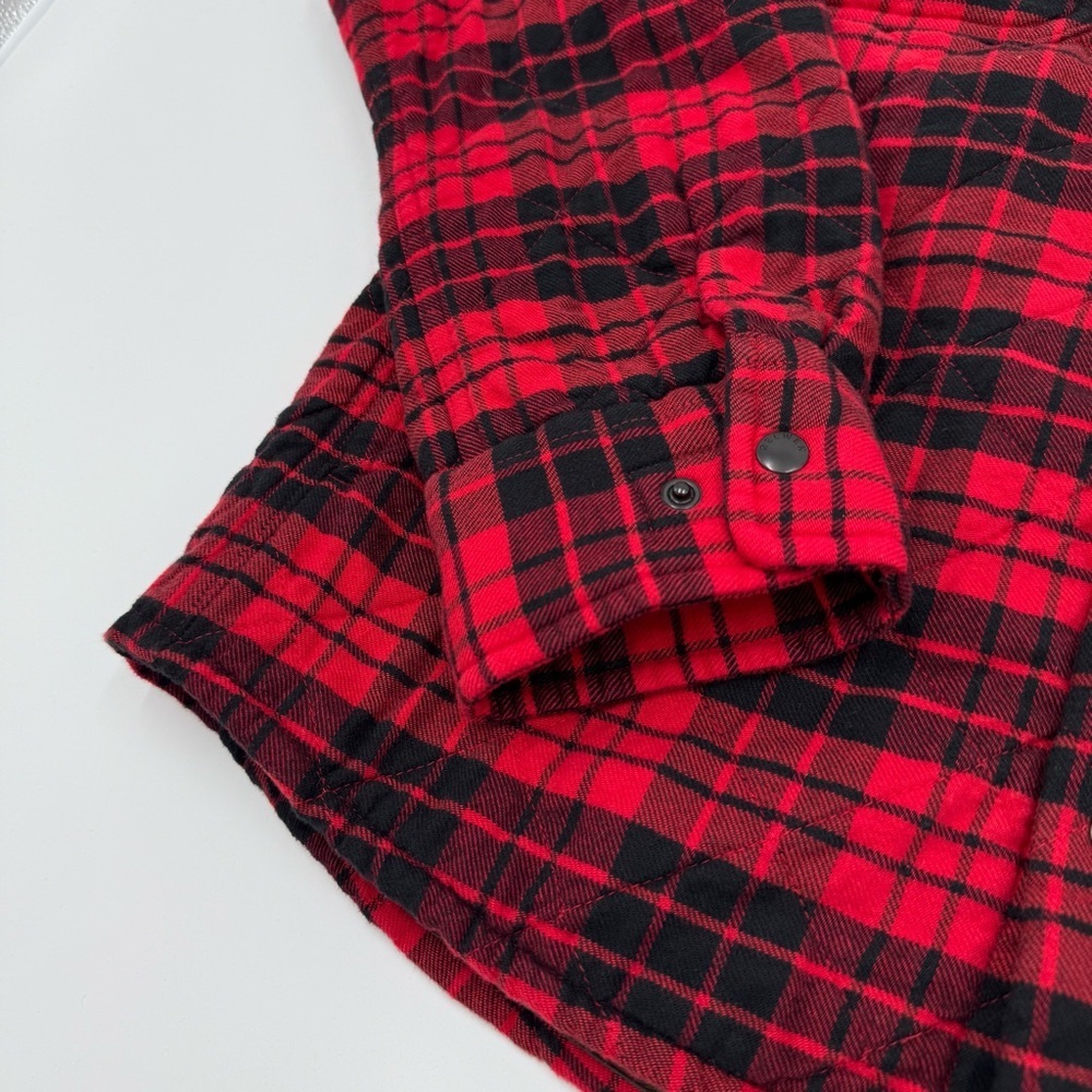NWT Relwen Men’s Quilted Flannel Shirt Jacket Shacket Red Black Medium Large - Picture 6 of 15